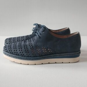 Hispanitas Laken womens navy leather shoes Oxfords Sneakers Preppy Office Boho